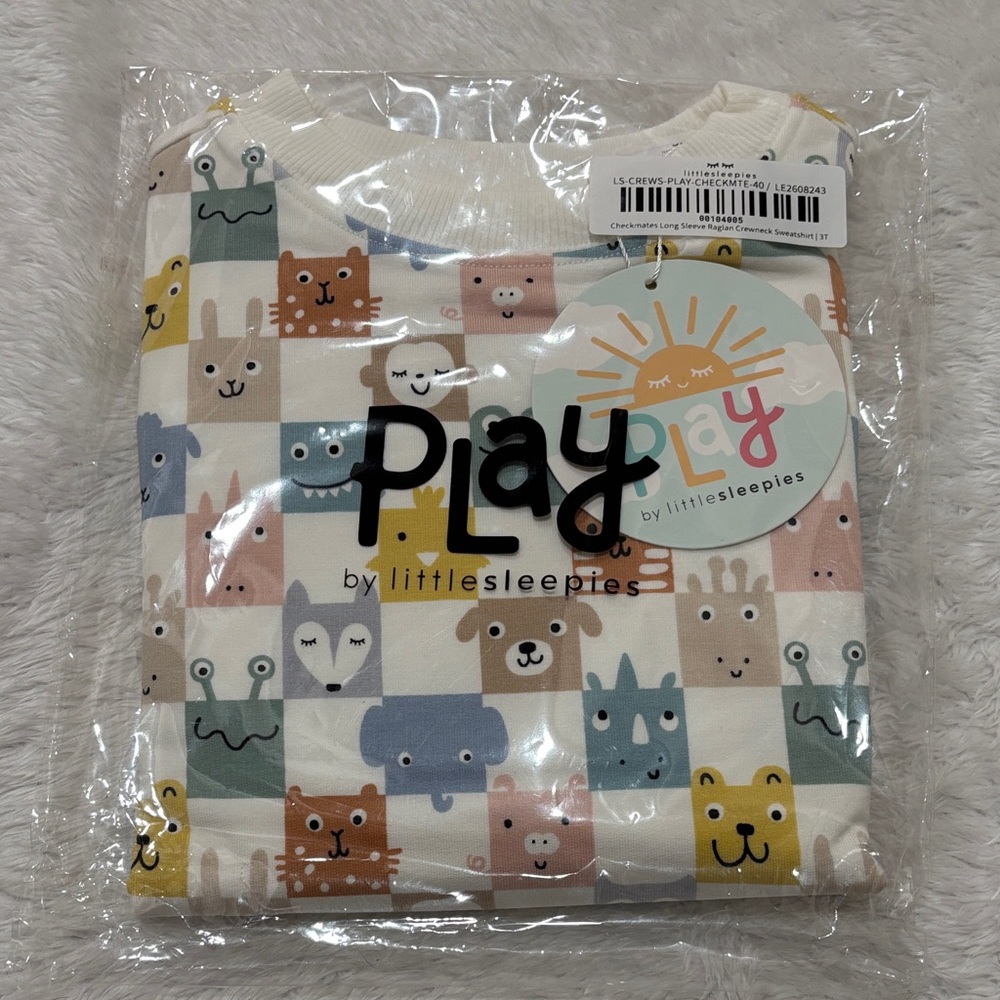 Little Sleepies checkmates crewneck 3T